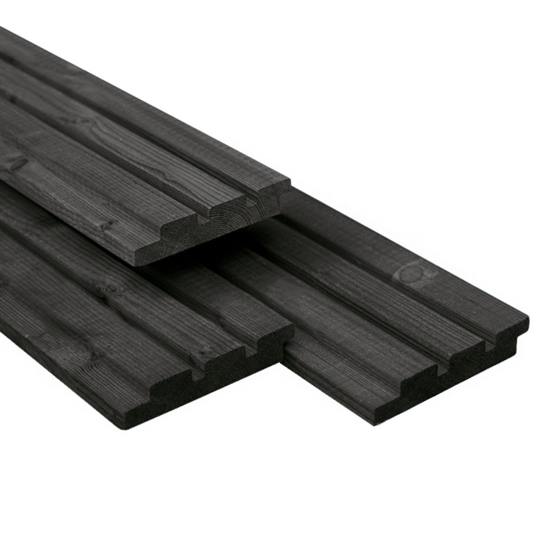 Triple profiel plank (kleur: zwart) 300 cm.